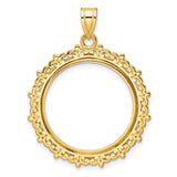 22 mm 14k Yellow Gold coin bezel pendant for US $10 American Buffalo