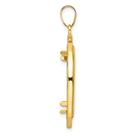 22 mm 14k Yellow Gold coin bezel pendant for US $10 American Buffalo — alternate view