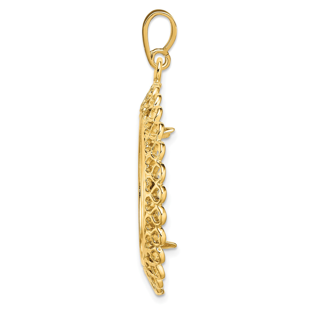 22 mm 14k Yellow Gold coin bezel pendant for US $10 American Buffalo — alternate view