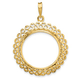 22 mm 14k Yellow Gold coin bezel pendant for US $10 American Buffalo