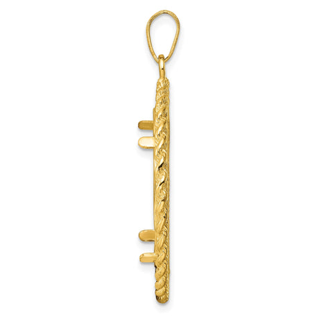 22 mm 14k Yellow Gold coin bezel pendant for US $10 American Buffalo — alternate view