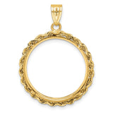 22 mm 14k Yellow Gold coin bezel pendant for US $10 American Buffalo — additional image