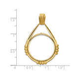 22 mm 14k Yellow Gold coin bezel pendant for US $10 American Buffalo — size reference (ruler)