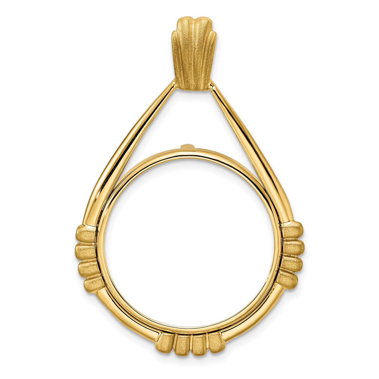 22 mm 14k Yellow Gold coin bezel pendant for US $10 American Buffalo