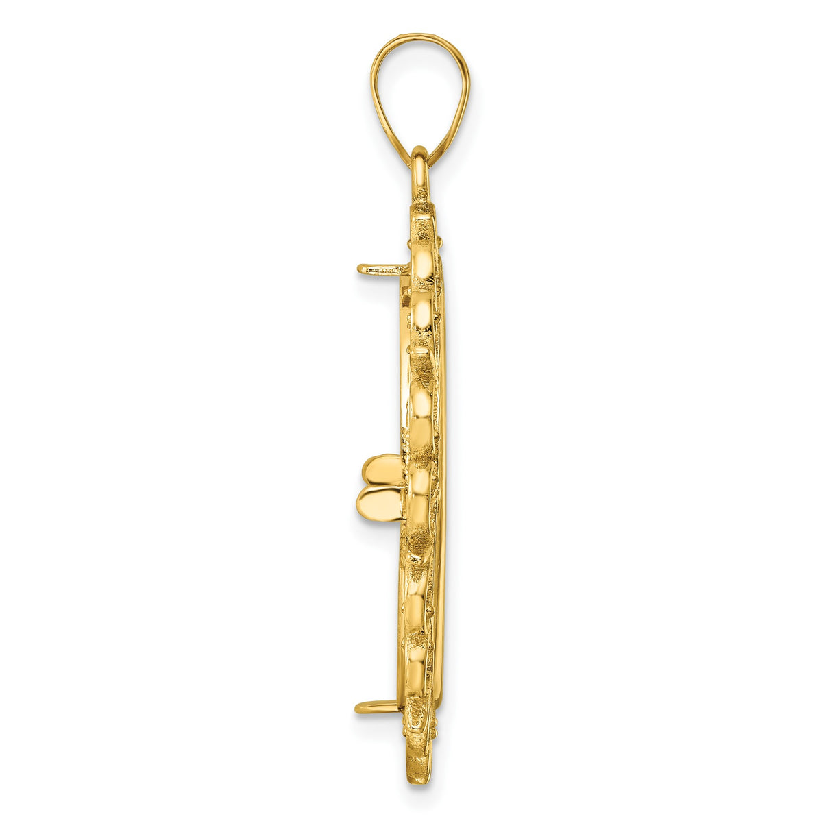 22 mm 14k Yellow Gold coin bezel pendant for US $10 American Buffalo — alternate view