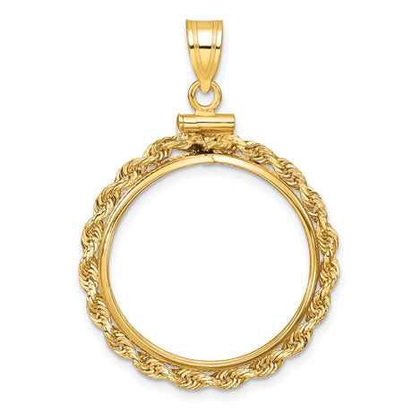 22 mm 10k Yellow Gold coin bezel pendant for US $10 American Buffalo
