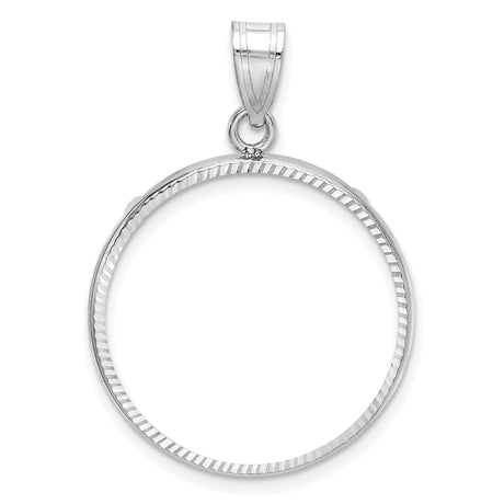 22 mm 14k White Gold coin bezel pendant for US $10 American Buffalo