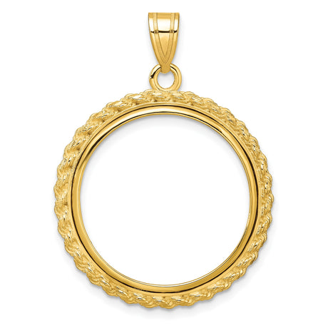 22 mm 10k Yellow Gold coin bezel pendant for US $10 American Buffalo