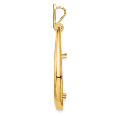 22 mm 14k Yellow Gold coin bezel pendant for US $10 American Buffalo — alternate view