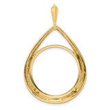 22 mm 14k Yellow Gold coin bezel pendant for US $10 American Buffalo — additional image