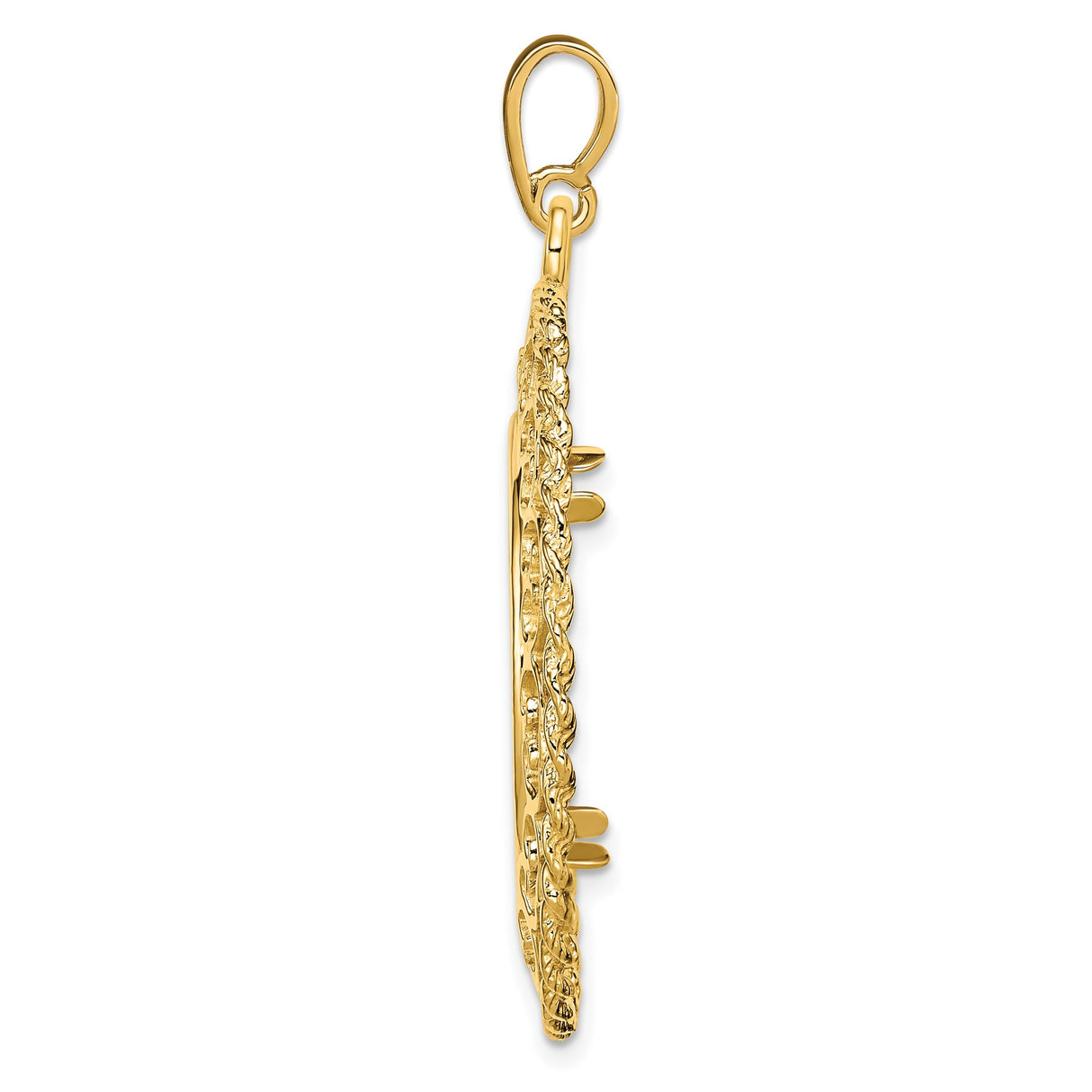 22 mm 14k Yellow Gold coin bezel pendant for US $10 American Buffalo — alternate view