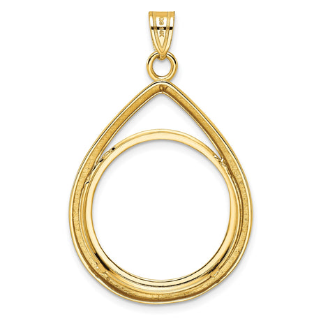 22 mm 14k Yellow Gold coin bezel pendant for US $10 American Buffalo — additional image