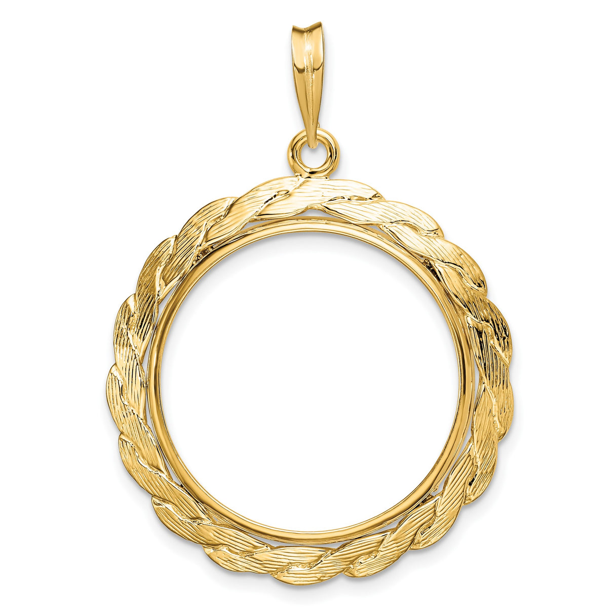 22 mm 14k Yellow Gold coin bezel pendant for US $10 American Buffalo