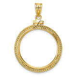 22 mm 14k Yellow Gold coin bezel pendant for US $10 American Buffalo — additional image