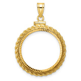 22 mm 14k Yellow Gold coin bezel pendant for US $10 American Buffalo