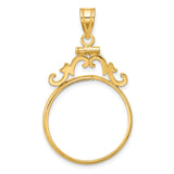 22 mm 14k Yellow Gold coin bezel pendant for US $10 American Buffalo