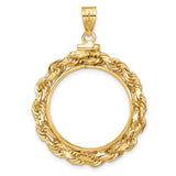 22 mm 14k Yellow Gold coin bezel pendant for US $10 American Buffalo — additional image
