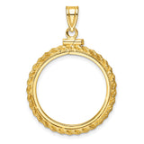 22 mm 14k Yellow Gold coin bezel pendant for US $10 American Buffalo — additional image