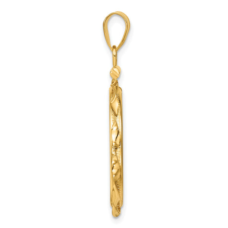 22 mm 14k Yellow Gold coin bezel pendant for US $10 American Buffalo — alternate view