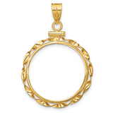 22 mm 14k Yellow Gold coin bezel pendant for US $10 American Buffalo — additional image