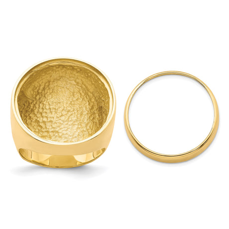 22 mm 14k Yellow Gold coin bezel ring for US $10 American Buffalo