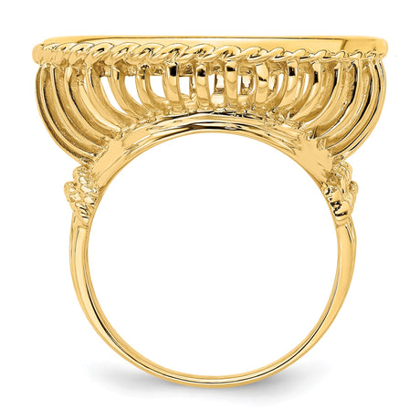 22 mm 14k Yellow Gold coin bezel ring for US $10 American Buffalo — alternate view