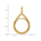 22 mm 14k Yellow Gold coin bezel pendant for US $10 American Eagle — size reference (ruler)