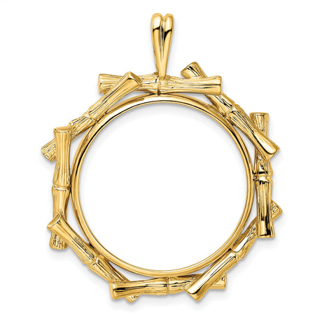 22 mm 14k Yellow Gold coin bezel pendant for US $10 American Eagle