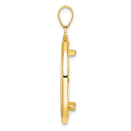 22 mm 14k Yellow Gold coin bezel pendant for US $10 American Eagle — alternate view