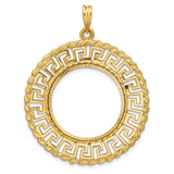 22 mm 14k Yellow Gold coin bezel pendant for US $10 American Eagle
