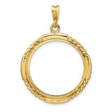 22 mm 14k Yellow Gold coin bezel pendant for US $10 American Eagle — additional image