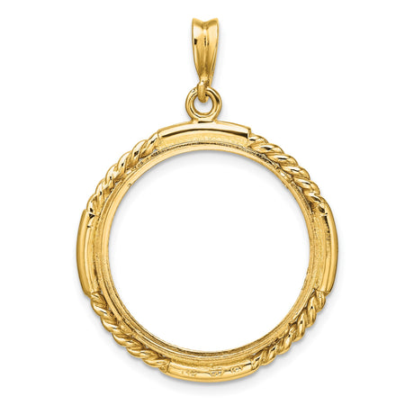 22 mm 14k Yellow Gold coin bezel pendant for US $10 American Eagle — additional image