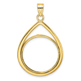 22 mm 14k Yellow Gold coin bezel pendant for US $10 American Eagle