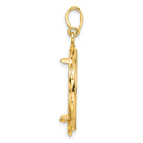 22 mm 14k Yellow Gold coin bezel pendant for US $10 American Eagle — alternate view