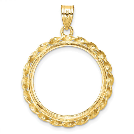 22 mm 14k Yellow Gold coin bezel pendant for US $10 American Eagle — additional image