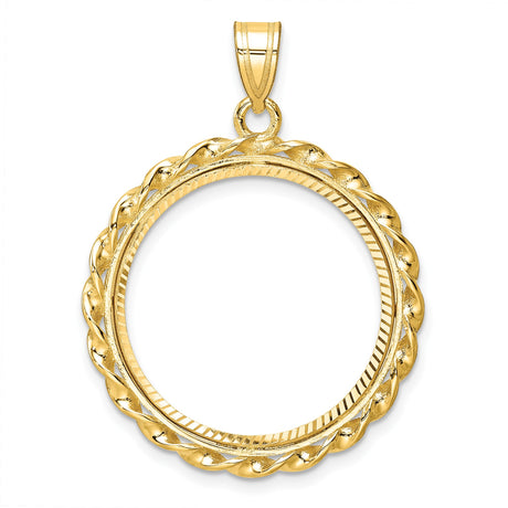 22 mm 14k Yellow Gold coin bezel pendant for US $10 American Eagle