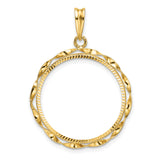 22 mm 14k Yellow Gold coin bezel pendant for US $10 American Eagle