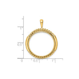 22 mm 14k Yellow Gold coin bezel pendant for US $10 American Eagle — size reference (ruler)