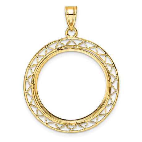 22 mm 14k Yellow Gold coin bezel pendant for US $10 American Eagle — additional image
