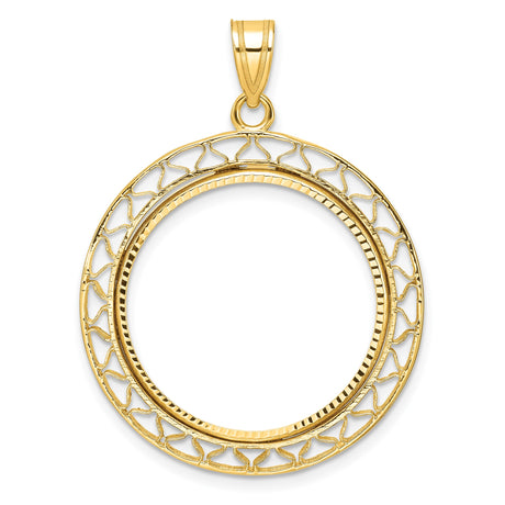 22 mm 14k Yellow Gold coin bezel pendant for US $10 American Eagle