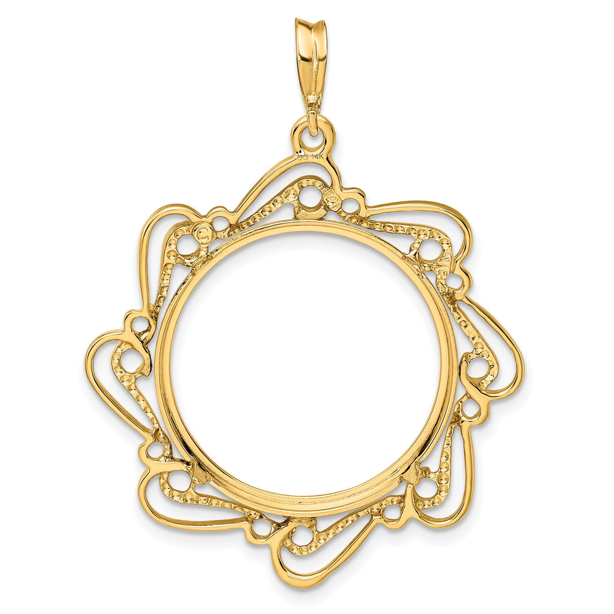 22 mm 14k Yellow Gold coin bezel pendant for US $10 American Eagle — additional image