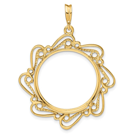 22 mm 14k Yellow Gold coin bezel pendant for US $10 American Eagle — additional image