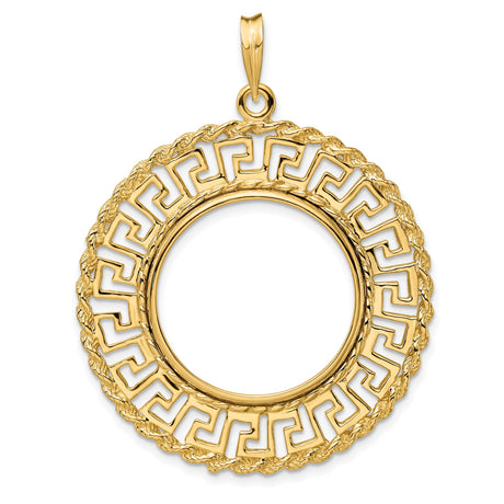 22 mm 14k Yellow Gold coin bezel pendant for US $10 American Eagle