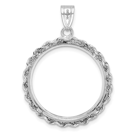 22 mm 14k White Gold coin bezel pendant for US $10 American Eagle — additional image