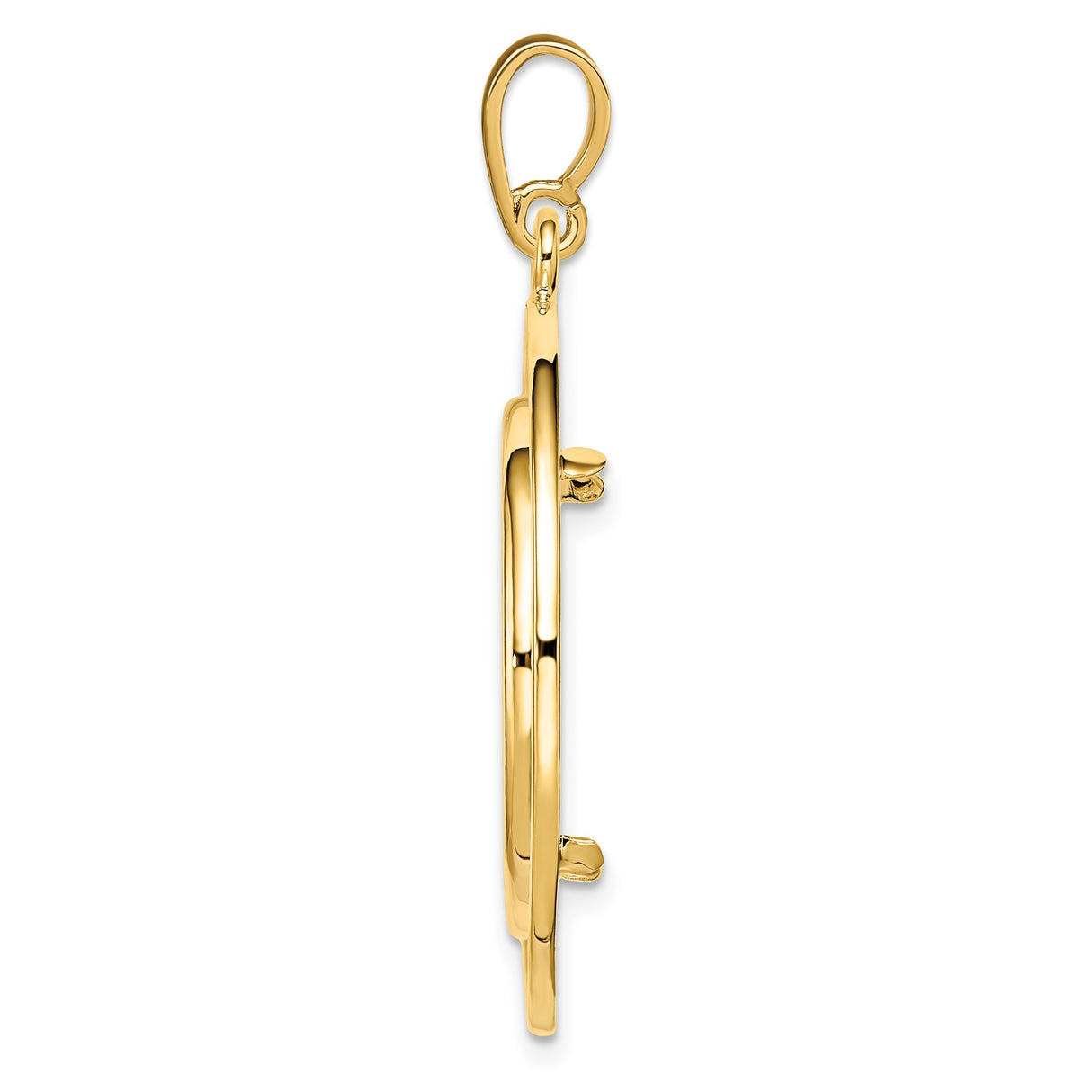 22 mm 14k Yellow Gold coin bezel pendant for US $10 American Eagle — alternate view