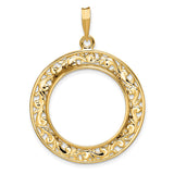 22 mm 14k Yellow Gold coin bezel pendant for US $10 American Eagle