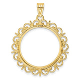 22 mm 14k Yellow Gold coin bezel pendant for US $10 American Eagle — additional image