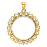 22 mm 14k Yellow Gold coin bezel pendant for US $10 American Eagle