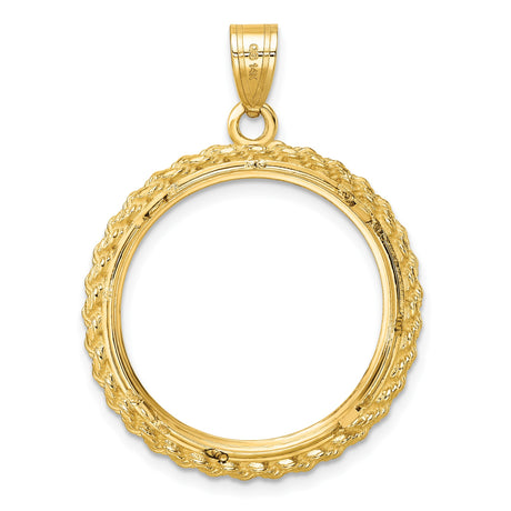 22 mm 14k Yellow Gold coin bezel pendant for US $10 American Eagle — additional image
