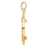 22 mm 14k Yellow Gold coin bezel pendant for US $10 American Eagle — alternate view